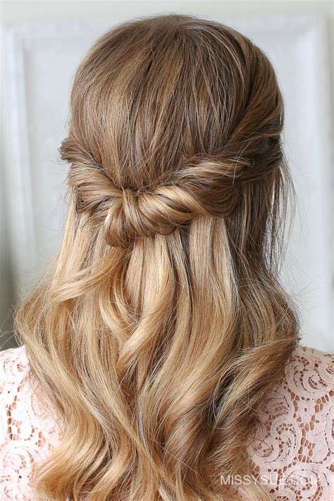 Some pieces of bejeweled hair accessories are a great addition to glam up a simple halo braid. Looped Half Updo | Fsetyt com