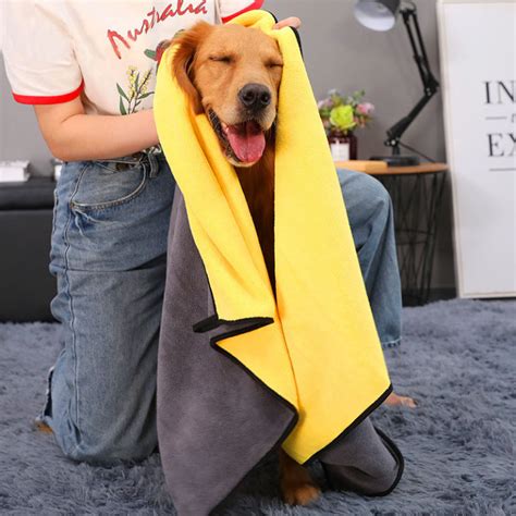 2 Layers Microfiber Pet Bath Towel 350gsm Thick And Durable Quality