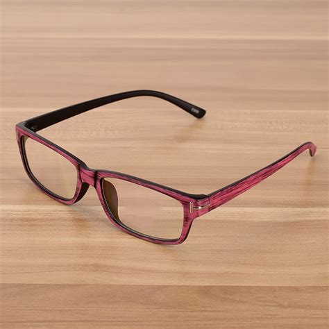 Buy Square Eyeglasses Frames With Clear Lens Wooden
