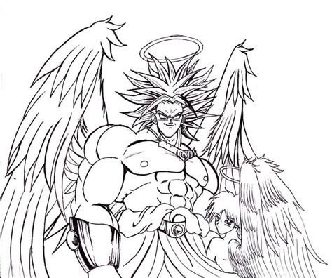Angel Broly Coloring Page Anime Coloring Pages