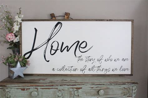 Home Is The Story Of Who We Are Wood Sign Welcome Home Wall Art