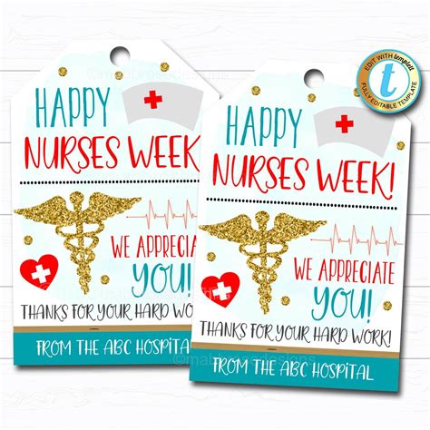 Nurse Appreciation Gift Tag Thank You Frontlines Worker Medical