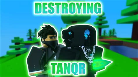 So I Beat Tanqr In Roblox Bedwars Youtube