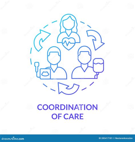 Coordination Of Care Blue Gradient Concept Icon Stock Illustration