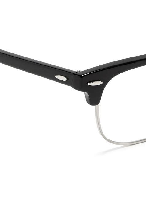 ray ban clubmaster acetate browline optical glasses in black lyst