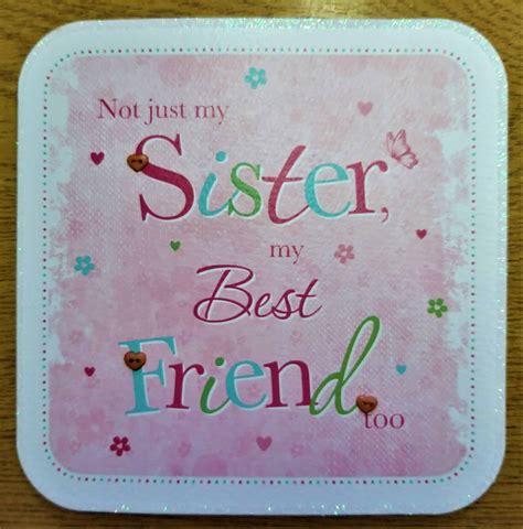 Sister Birthday Card Sister My Best Friend Glitter Embossed 16 Cm