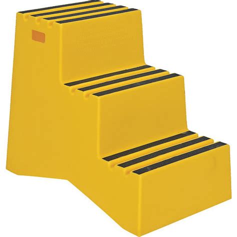 Vestil Vst 3 Y 3 Steps Polyethylene Step Stool Load Capacity Yellow