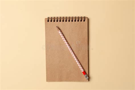 Notebook With Kraft Sheets Paper For Notes Writing Recipes Stock