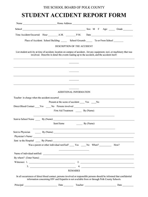 School Accident Report Template Fill Out And Sign Online Dochub