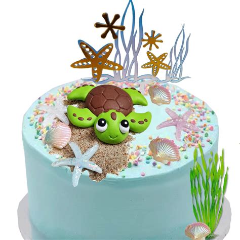 Buy Baby Turtle Cake Topper Sea Shells Star Conch For Ocean Sea Themed Baby Shower Birthday