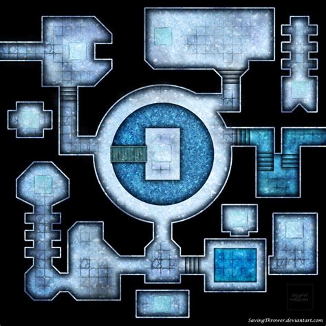 Clean Ice Dungeon Battlemap For Dnd Roll By Savingthrower Dungeon
