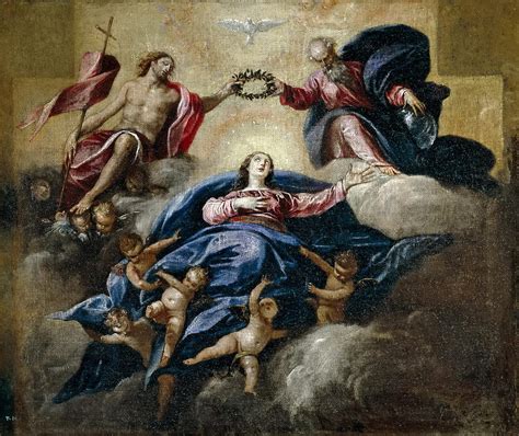 The Coronation Of The Virgin Mary Painting By Sebastian Herrera Barnuevo