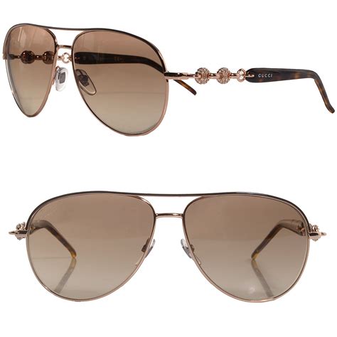 Gucci Aviator Crystal Marina Chain Sunglasses 4239ns Gold 88913