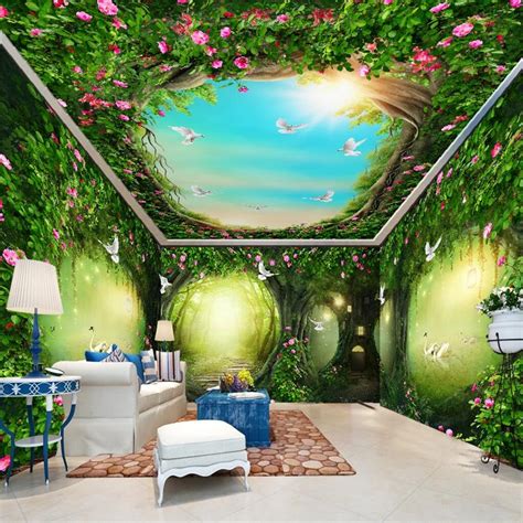 Beibehang Custom Photo Wallpaper Mural Wall Stickers Fantasy Forest
