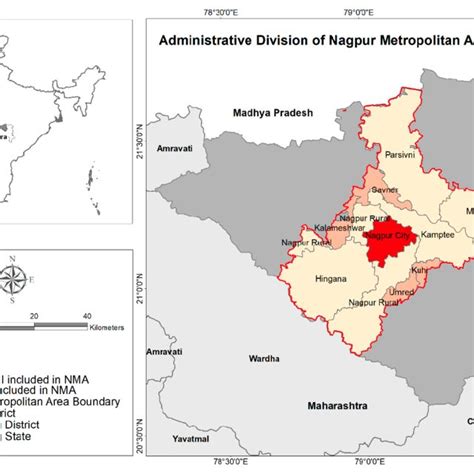 Location Map Of Nagpur Metropolitan Area Nma In Maharashtra State Of