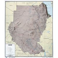 Large Detailed Political Map Of Sudan With Relief Roads Railroads And Airports Sudan