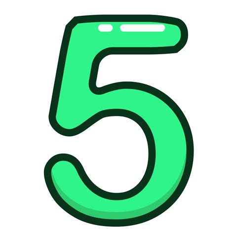 Green Number Five Numbers Study Icon Free Download