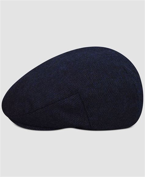 39 Country Gentleman Mens Blue Plaid Short Brim Flat Crown Hat Size Xl