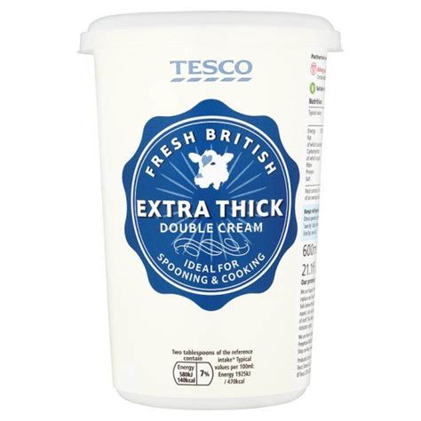 Tesco British Extra Thick Fresh Double Cream 600ml Groceries Tesco