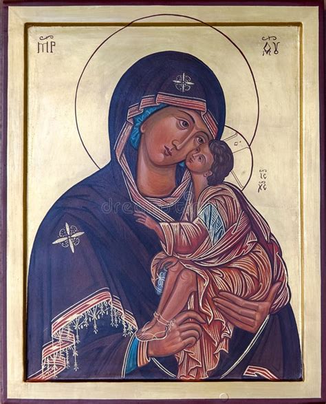 Icône De Vierge Marie Avec Lenfant Jésus Photo Stock Image Du