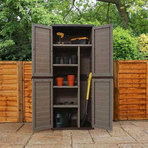 Garden Storage Box 540l Outdoor Waterproof 4 Shelf Plastic Utility