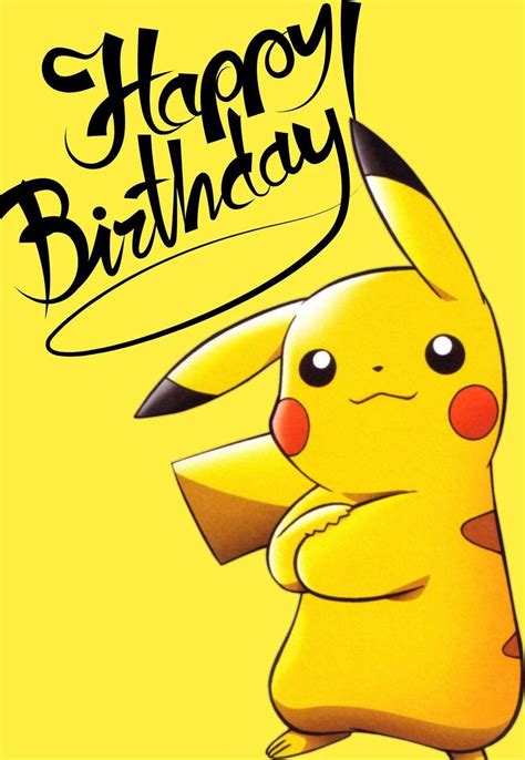 Pikachu Pokemon Birthday Card In 2020 Pokemon Birthday Card