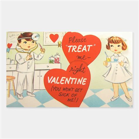 retro vintage doctor nurse valentine sticker zazzle
