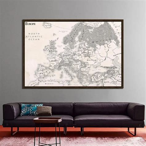 150x100cm Vintage D Nya Haritas Basit Avrupa Haritas Siyah Beyaz