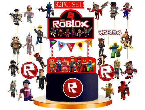 Select Roblox Xl Cake Cupcake Topper Toppers Party Decorations Etsy