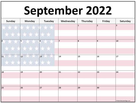 Blank Calendar Template September 2022