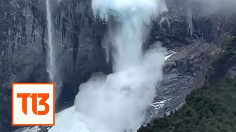 Impresionante Desprendimiento De Glaciar Colgante En Aysén Chile Youtube
