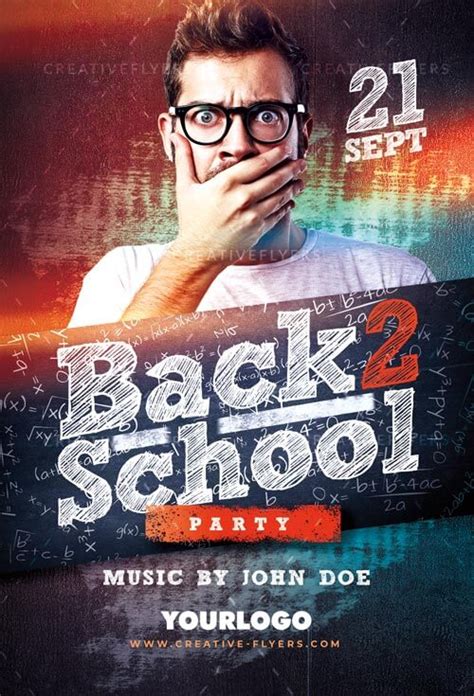 Back To School Party Flyer Template Creative Flyers