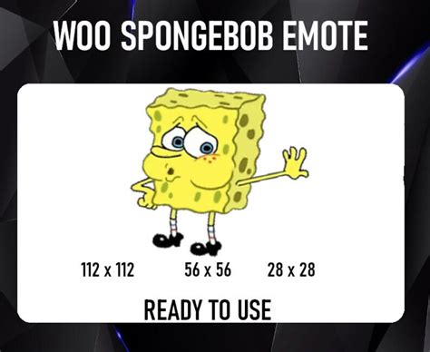 Woo Spongebob Emote For Twitch Discord Or Youtube Etsy