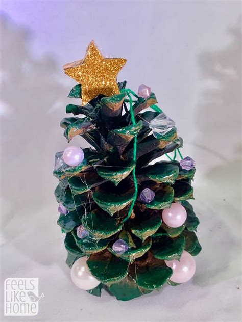 Easy Pine Cone Christmas Tree Ornament Craft For Kids