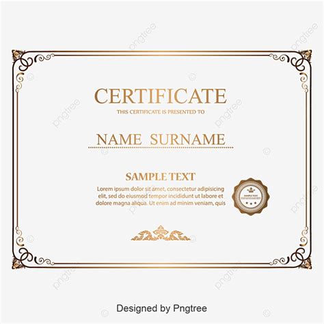 O Certificado Certificado Lace Moldura Png E Vector C