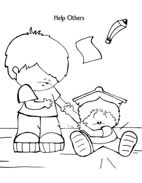 Helping Others Coloring Page Coloring Home