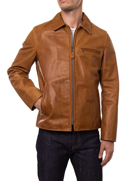 Mens Brown Lightweight Real Leather Jacket 2