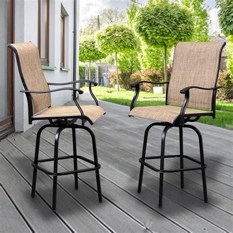 Topcobe 2pcs Counter Height Bar Stools Bar Chair Iron Chair For Patio
