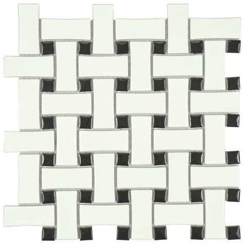 A wide variety of basket weave tile options are available to you, such as 300*600. EliteTile Retro Basket Weave Random Sized Porcelain Mosaic Tile in Matte White/Black & Reviews ...