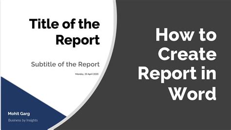 How To Make Classic Report Template In Word Business Reports Speed