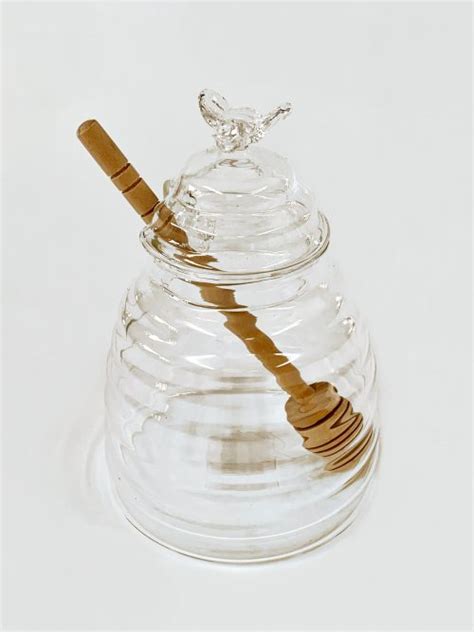 Glass Honey Jar With Wood Honey Dipper Dig Gardens