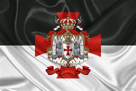 knights templar coat of arms over flag digital art by serge averbukh pixels