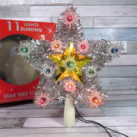Twinkle Star Tree Top Vintage 1970s Christmas Tree Topper Wall Etsy