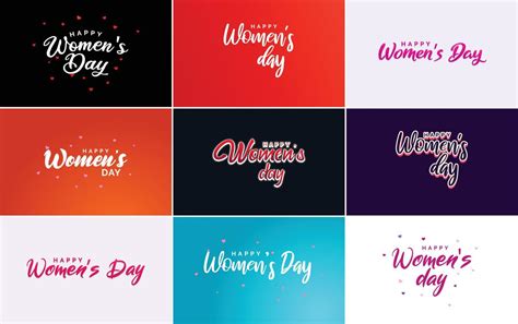 set of international women s day cards with a logo and a gradient color scheme 18708920 vector