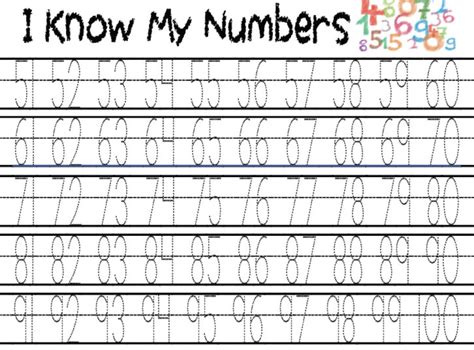 Tracing Numbers Printable 51 100 51 To 100 Preschool Kindergarten Etsy