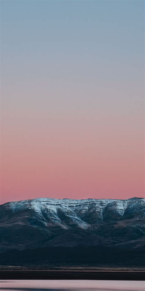Sunset Minimal Mountains Sky 1080x2160 Wallpaper Mountain