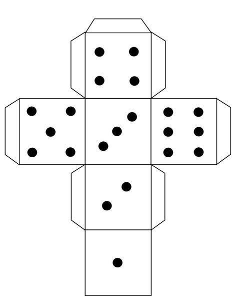 Four Dices Are Arranged In The Shape Of A Cross With Black Dots On Each Side