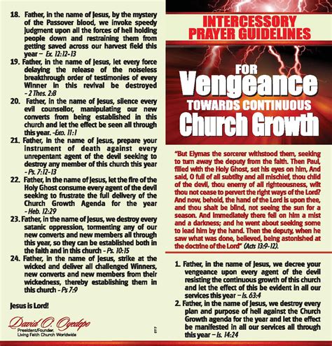 Intercessory Prayer Guidelines For Vengeance Towards Continuous Church