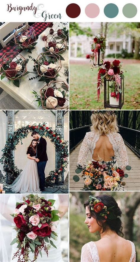 The Wedding Color Palette Is Red Green And Burgundy