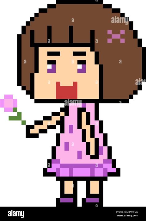 Vector Pixel Art Anime Girl Stock Vector Illustration Vrogue Co
